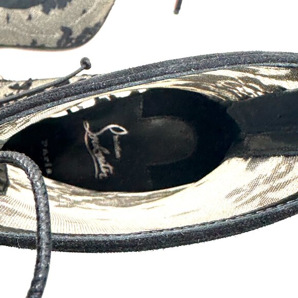 Christian Louboutin KM LACE BOOTY 100 Corset Leather Bootie Boots Heels - Picture 14 of 16